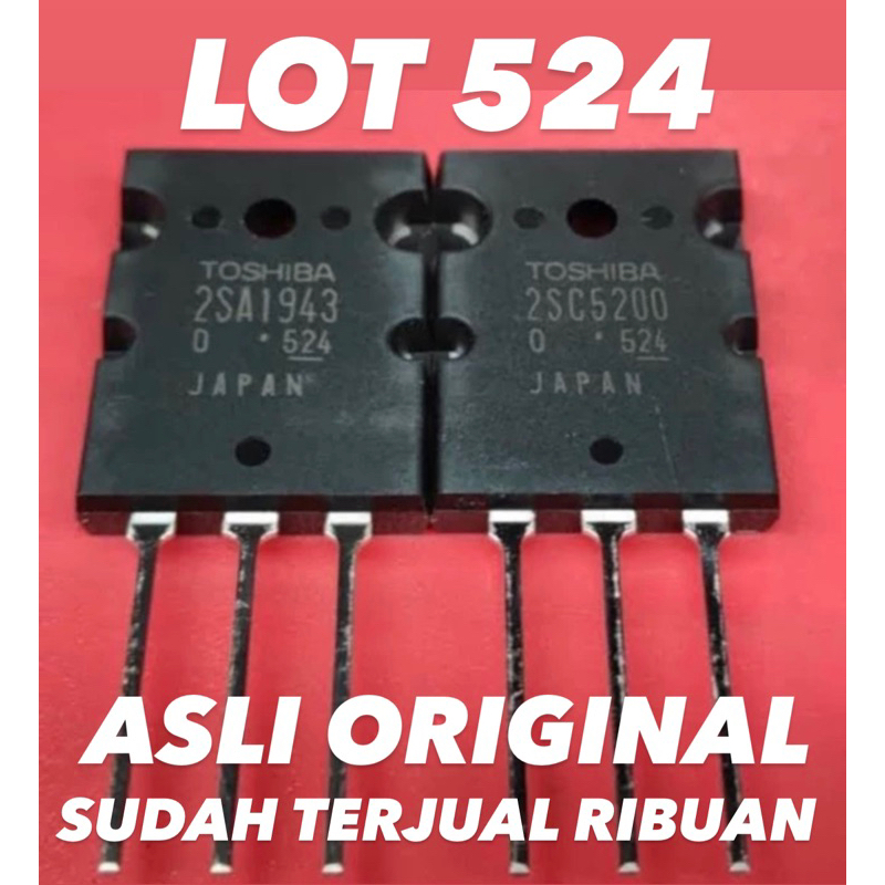 TRANSISTOR TOSHIBA 5200 1943 Lot 524 ASLI ORIGINAL Amplifier Final Transistor C5200 A1943