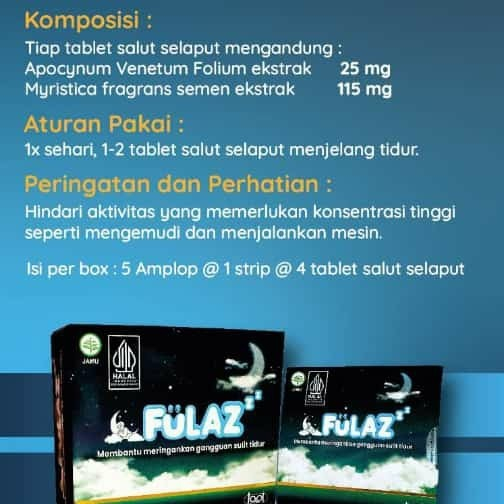 FULAZ TABLET - MEMBANTU MERINGANKAN GANGGUAN SULIT TIDUR