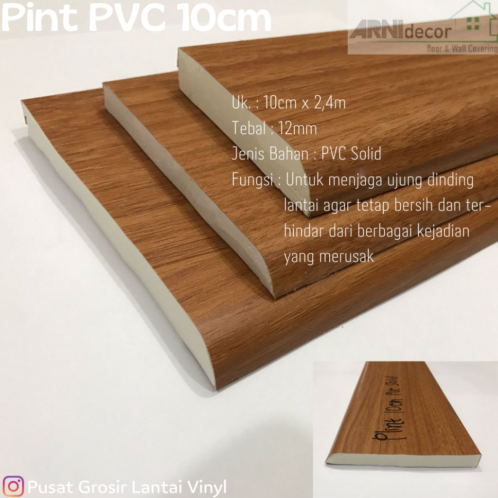 Plin Lantai PVC / Lis Tembok / Lis vinyl pvc / Lis parket SPC 10CM
