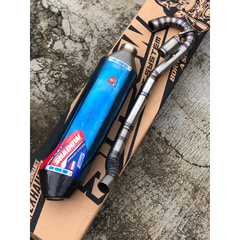 Knalpot Shadow exhaust system type Poseidon titanium look & titanium real Klx / Crf / wr