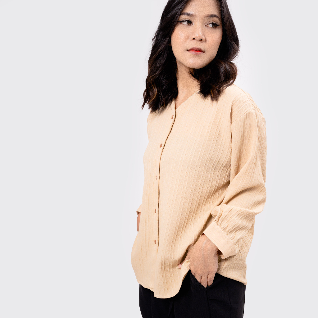 MALOVA - Airi Shirt Kemeja Wanita Basic Lengan Panjang