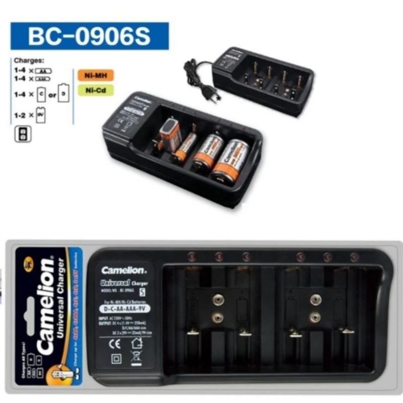 CAMELION CHARGER BC 0906S /  CHARGER BATERAI AA/AAA/9V/C/D / BC 0906S ONLY