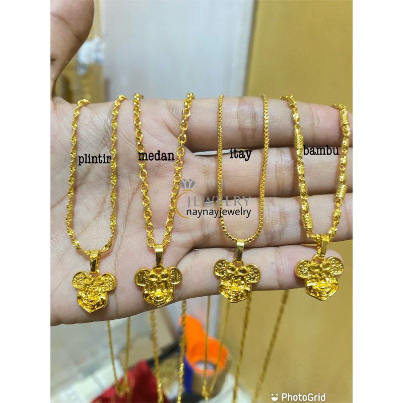 Kalung warna 24k miki / mickey mouse