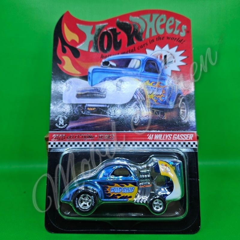 diecast Hot Wheels RLC 2020 sELECTIONs Series 41 Willys Gasser Wild Blue ban karet