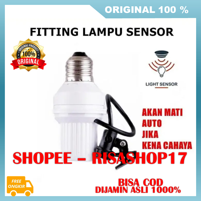 Fitting Lampu Sensor Cahaya Otomatis Fitting Lampu Otomatis 100% ASLI
