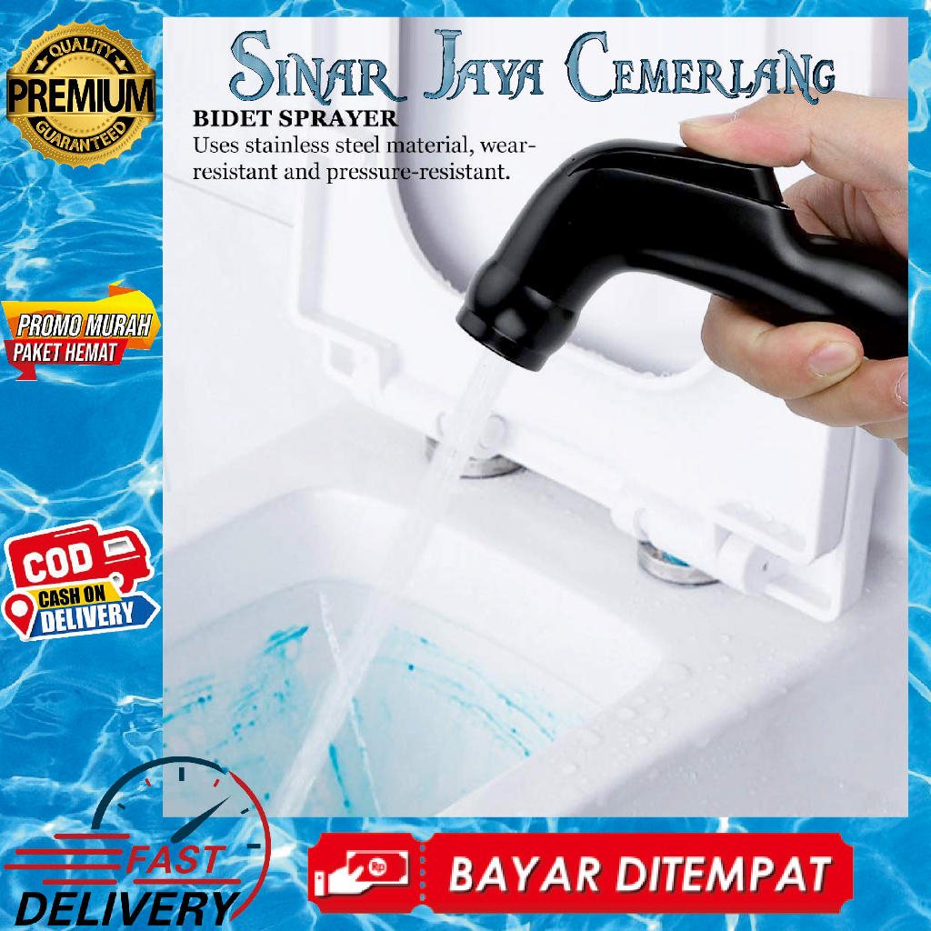 Jet Shower Bidet Hitam Minimalis - Bidet Cebok Toilet - Shower Bidet Black