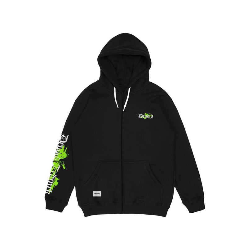 DEVOID ZIPPER HOODIE DVD02 COTTON FLEECE / SWEATSHIRT PRIA WANITA