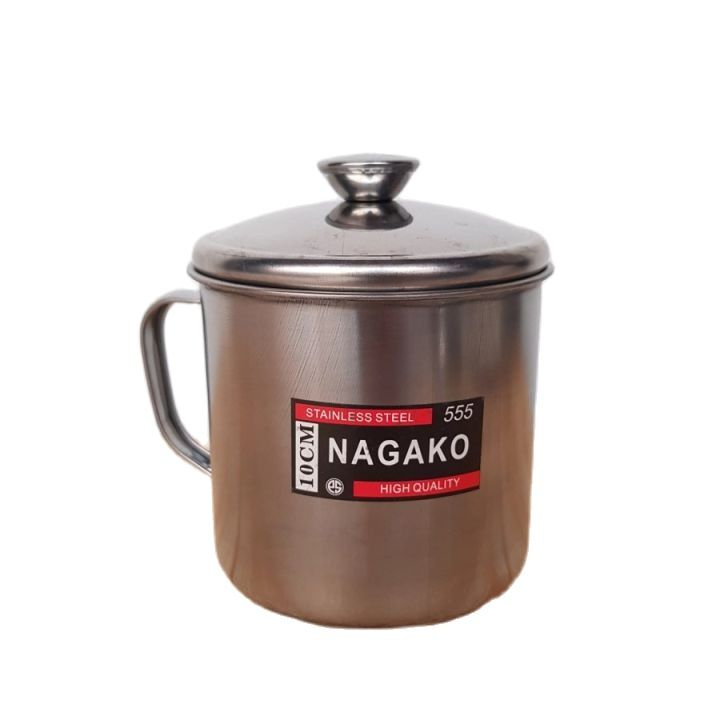 Mug Stainless Steel 9Cm - Mug Nagako 555 - Gelas Stainless Gagang