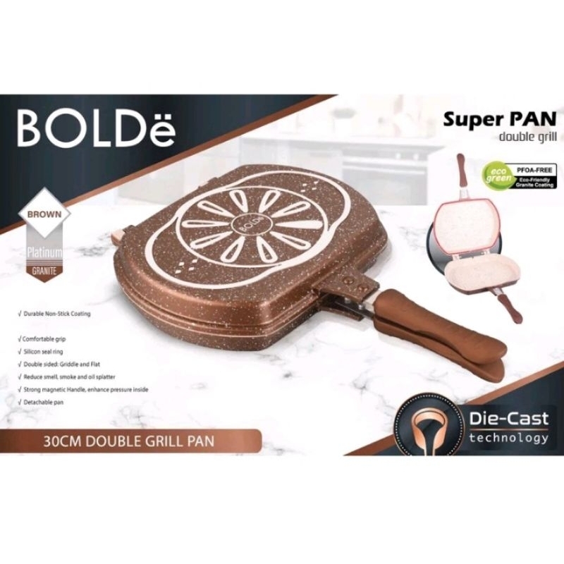 Bolde super pan Double Grill 30cm Gold
