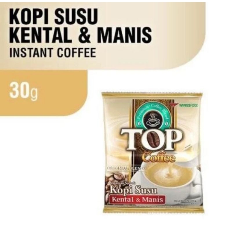 

top kopi susu kental manis renceng 10 x 30 gr