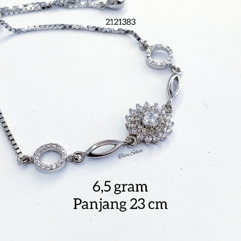 Gelang Serut Bunga Matahari Perak Lapis Emas (925 Sterling Silver Gold Plated) 2121383