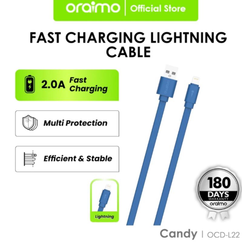 Kabel Data Oraimo Fast Charger OCD-L22 Lightning/iPhone
