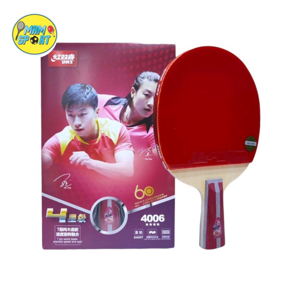 Bet Pingpong Tenis Meja DHS 4006 4Star Penholder Original