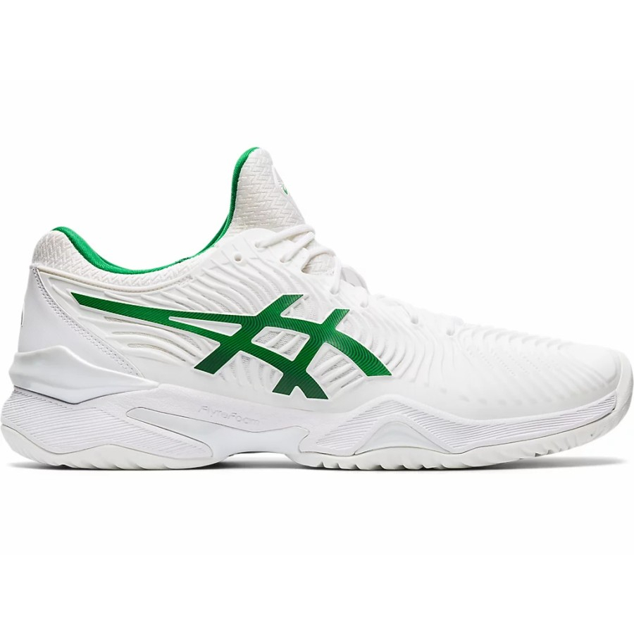 Sepatu Tenis Asics Court FF Novak Djokovic Wimbledon White/Green Tennis Shoes