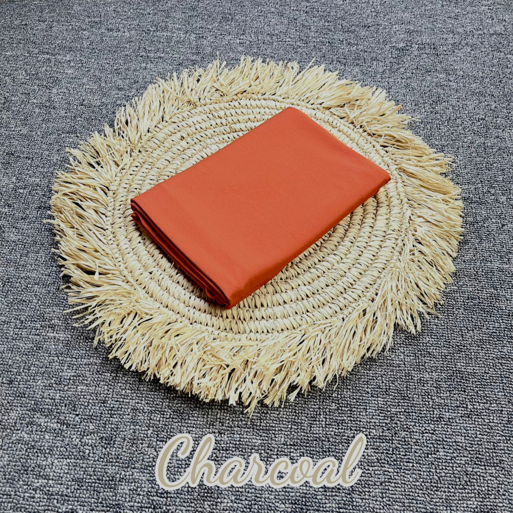 Pashmina Kaos Jersey II Hijab Jersey II Pashmina Mleyot Flowly-CHARCOAL