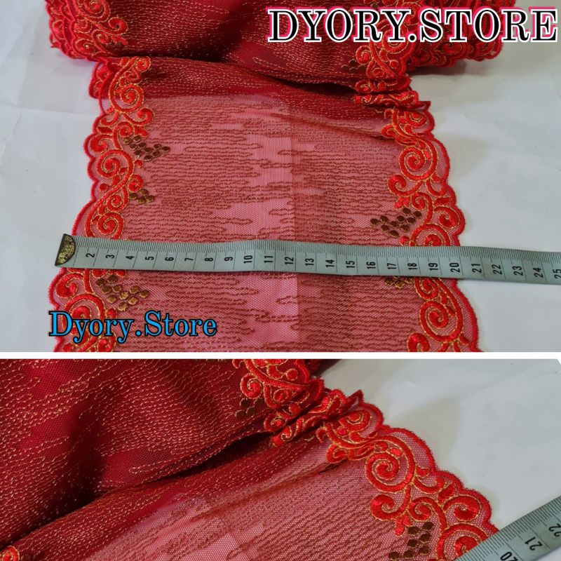 Renda tile/tulle,lebar 20cm (harga per 50cm)