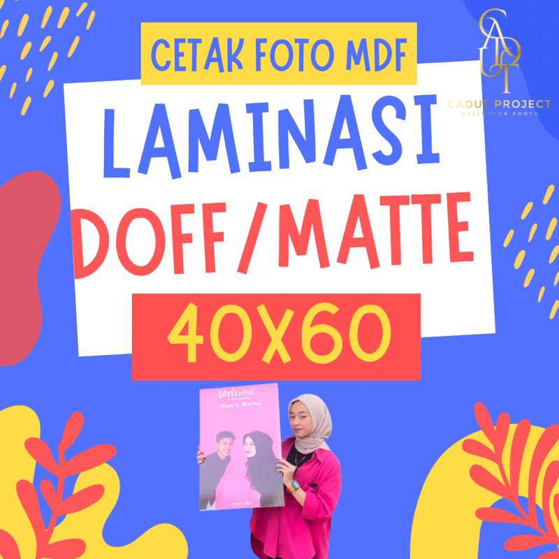 Cetak Foto Laminasi Doff / Matte 40x60 / 16R / frame block / Mdf / foto wedding/ cetak foto wedding
