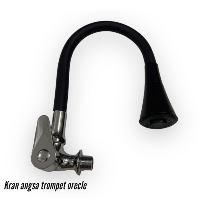 KRAN ANGSA/KRAN CUCI PIRING/KRAN WASTAFEL FLEKSIBEL WARNA HITAM DOFF (PER PCS)