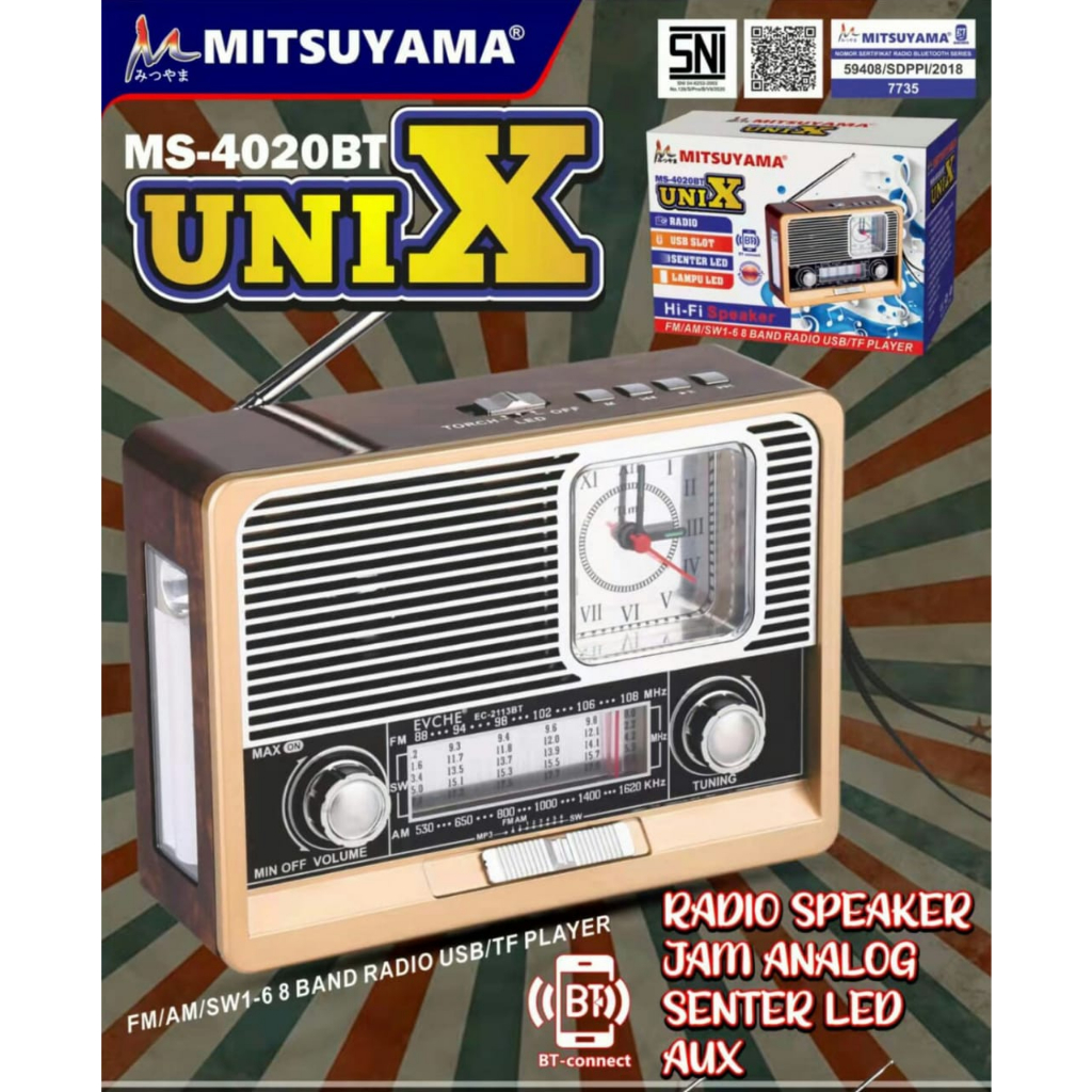 Radio Bluetooth Portable Mitsuyama MS-4020BT Unix