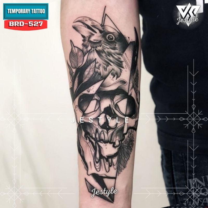 [BRD-527] Tato Temporer Temporary Tattoo Burung tengkorak