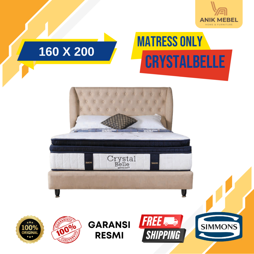 Springbed Simmons Crytalbelle 160 X 200 Garansi resmi - Anik Mebel & Elektronik Furniture Purwodadi 