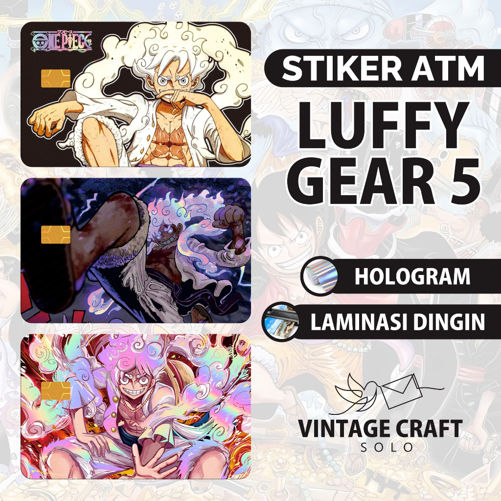 

Stiker Sticker Skin Card ATM Garskin Anime OnePiece Luffy Gear5 Hologram Premium