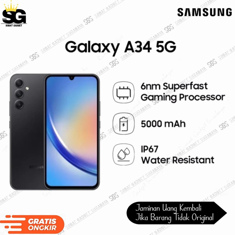 Samsung A34 5G 8/256GB Bergaransi Resmi Samsung Indonesia