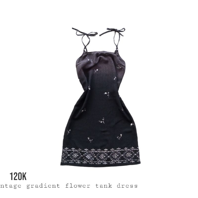 Vintage gradient flower tank dress acubi gothic grungecore cottagecore coquette y2k 00's fairycore