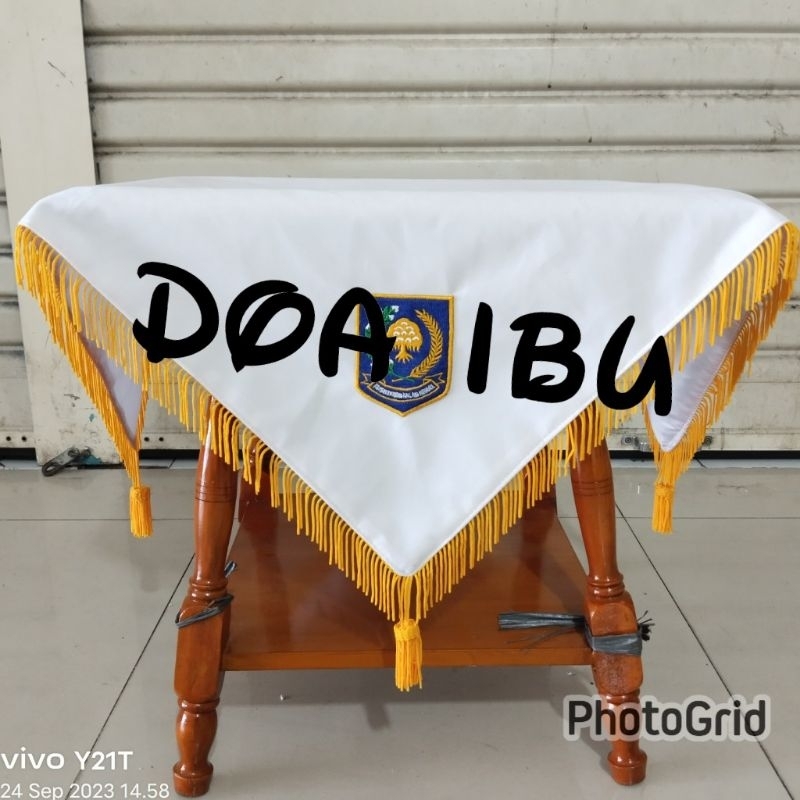 

best seller alas baki upacara bendera alas baki paskibra KEMENDAGRI LOGO LAMA pake rumbai