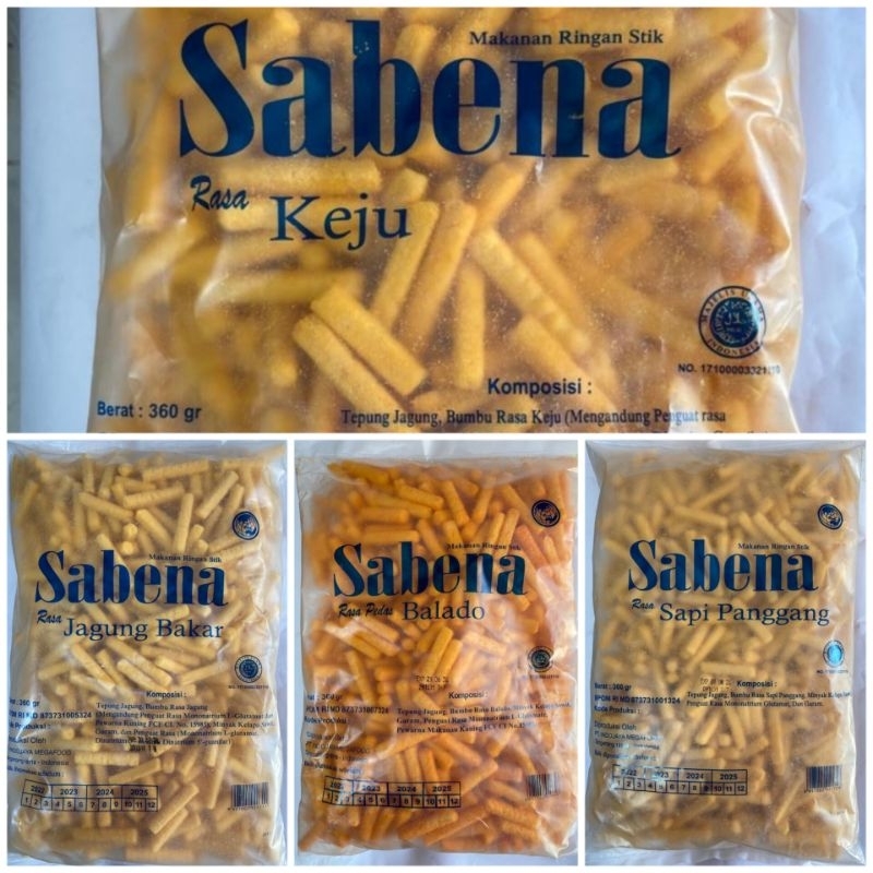 

SABENA STIK 360GR / STIK SABENA ANEKA RASA / SABENA RASA KEJU SAPI PANGGANG BALADO