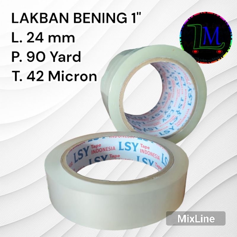 

Lakban Bening 1 inch || Selotip Isolasi 24 mm x 90 yard