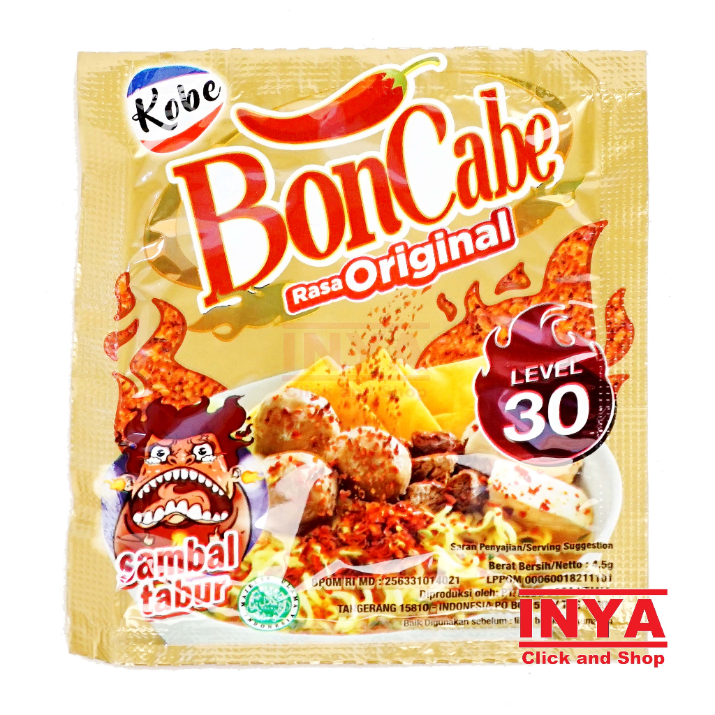 

Kobe Bon Cabe Rasa Original Level 30 Kemasan Sachet 4,5gr - Sambal Tabur - Chili Flakes Seasonings