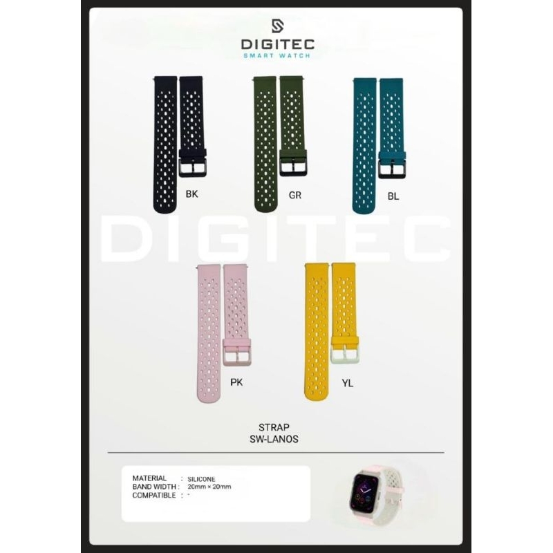 Strap Rubber Digitec Lanos Tali Jam Tangan Digtec Lanos Original