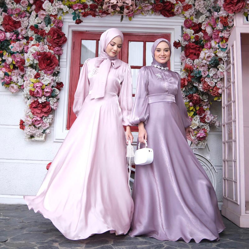 Ounadoutfit BARBIE dress luxury shimer premium / dress kondangan muslim / dress pesta wanita / dress shimer polos