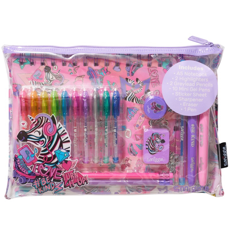 

Smiggle Icons Essentials A5 Stationery Gift Pack ZEBRA Original SALE