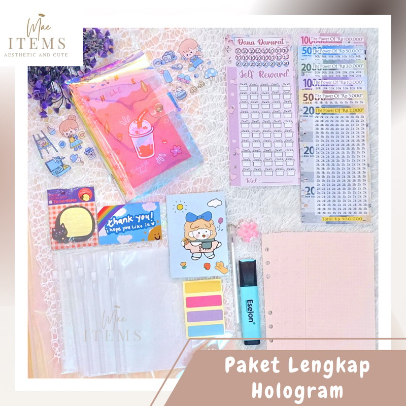 

[PAKET LENGKAP HOLOGRAM] Binder Sinking Fund Binder A6 / Binder Daisy / Sequin / Hologram / Money Binder / Zipper Lock / Zipperlock / Paket Hemat Binder Keuangan / Sinking Fund / Financial Planner / Perencanaan Keuangan/ Tabungan Target Bulanan / Ziplock