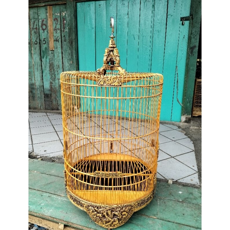 SANGKAR KANDANG MURAI UKIR FIBER NATURAL NO.1