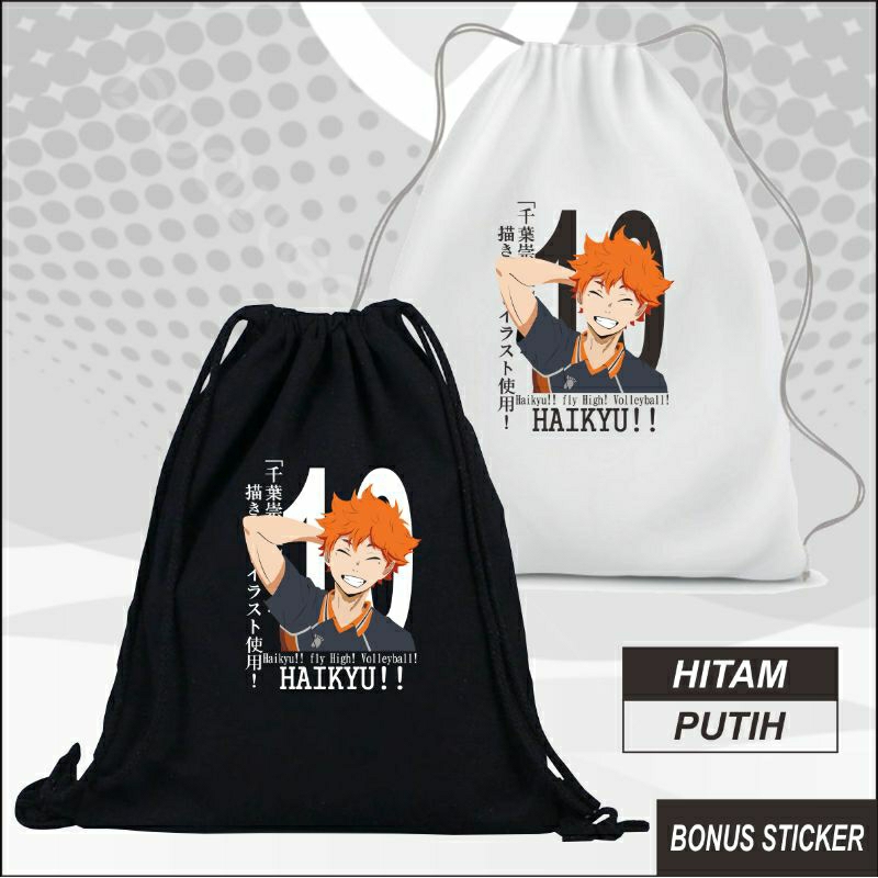 Tas Serut Gendong Stringbag Anime Shoyo Hinata Haikyuu Manga Jepang