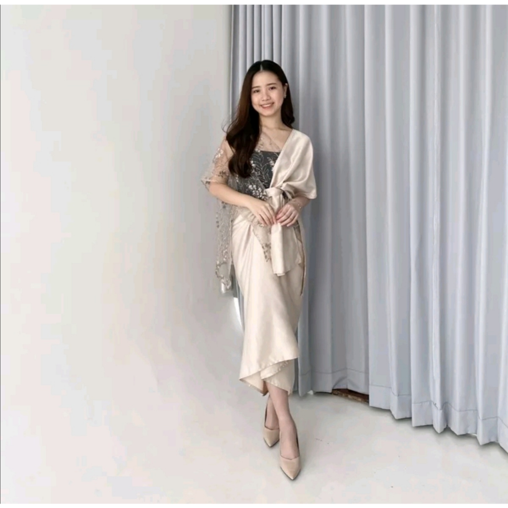 RJ5 Zenia Wrap Outer Tille Ribbon Outer Organza Pita Outer Tulle Outer Brukat Outfit Kondangan Outer