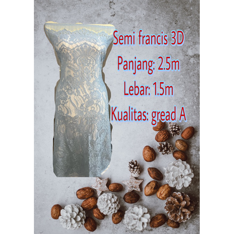 kain brokat semi francis 3D