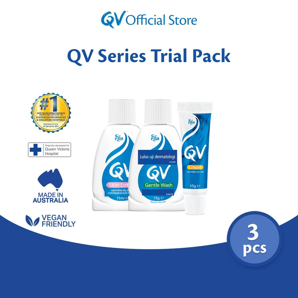 QV Skin Hydration+ Trial Kit Gentle Wash Skin Hand Body Lotion Cream Sabun Mandi Sale Murah Promo