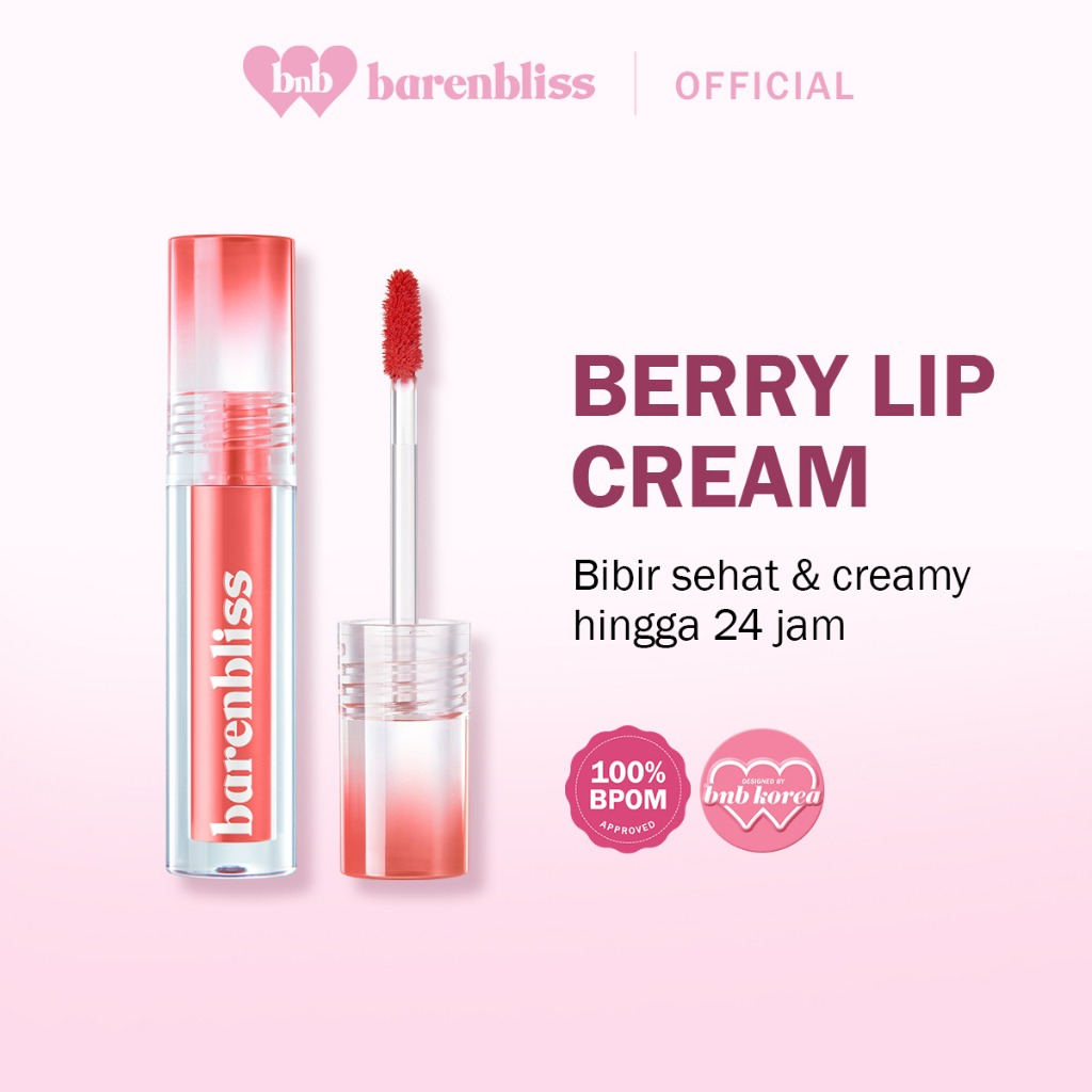 BNB barenbliss Berry Makes Comfort Lip Cream Korea Liquid Lipstik 24H Moisturizing Peach Around, Pin