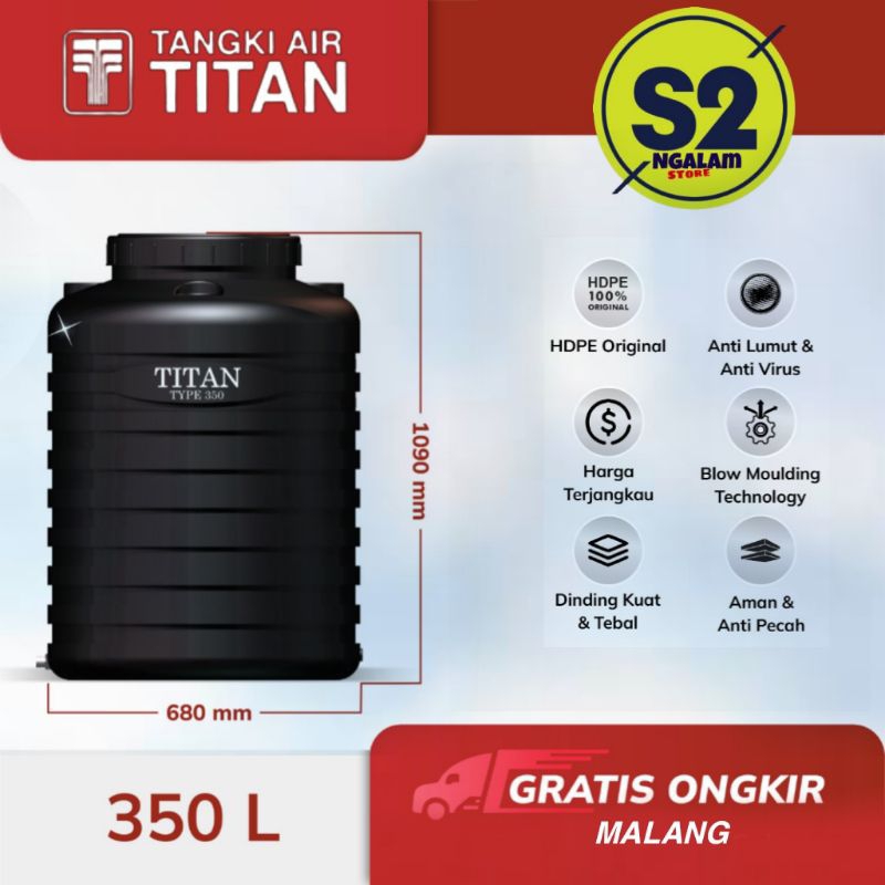 Tandon Air /Toren Air /Tangki Air Titan 350 Liter (Invoice)