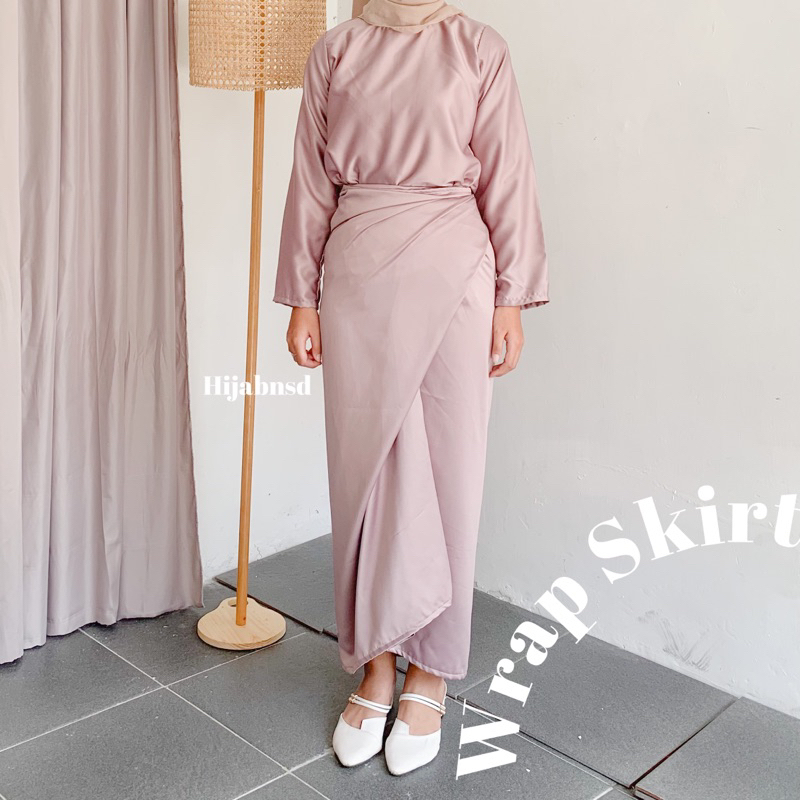 Rok lilit | One Set lilit | Satin Atas bawah rok silk