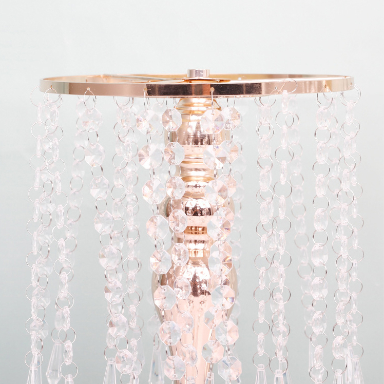 ID KANDIL BERDIRI KRISTAL ORNAMEN BUNGA KRISTAL DUDUKAN BUNGA LOGAM DEKORASI TENGAH MEJA PERNIKAHAN