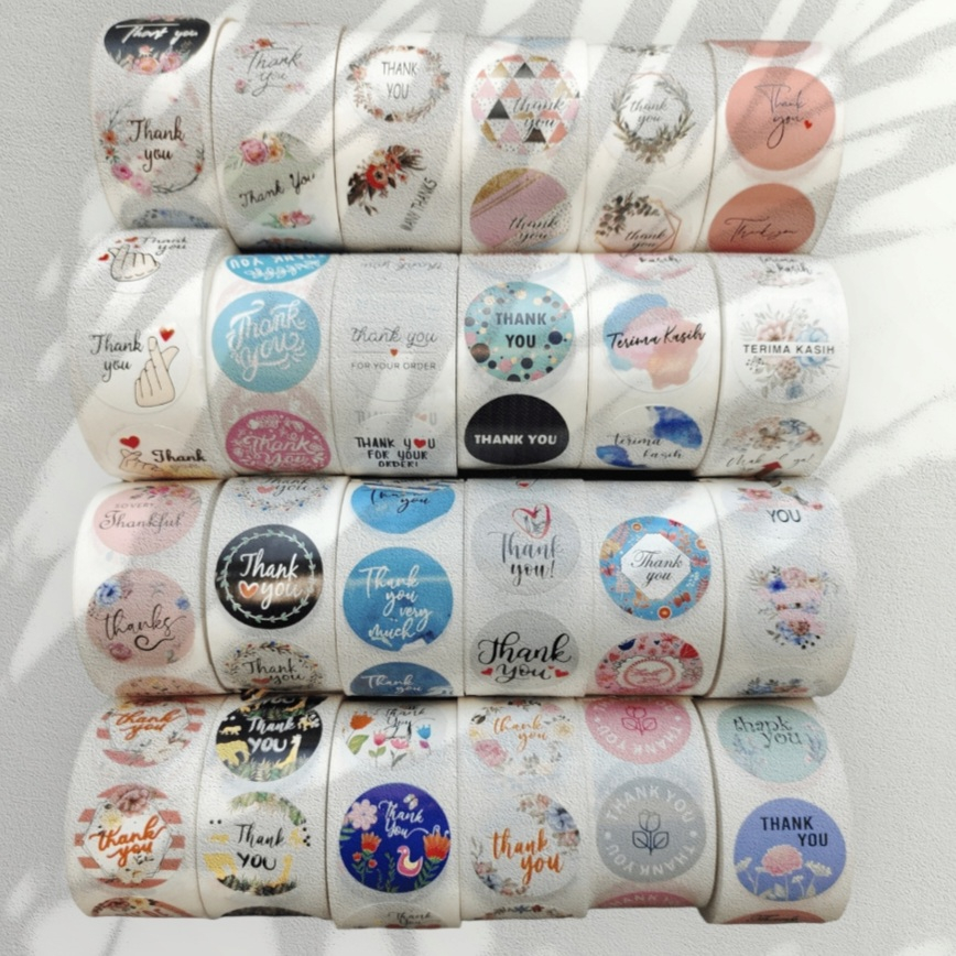 

500 PCS (1 ROLL) Stiker Label Thank You 25mm