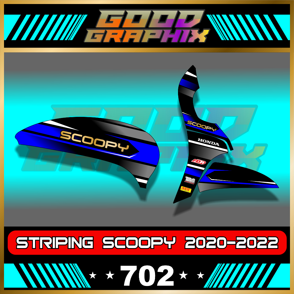 STIKER STRIPING VARIASI MOTOR SCOOPY NEW - STYLE KEREN BODY SIMPLE