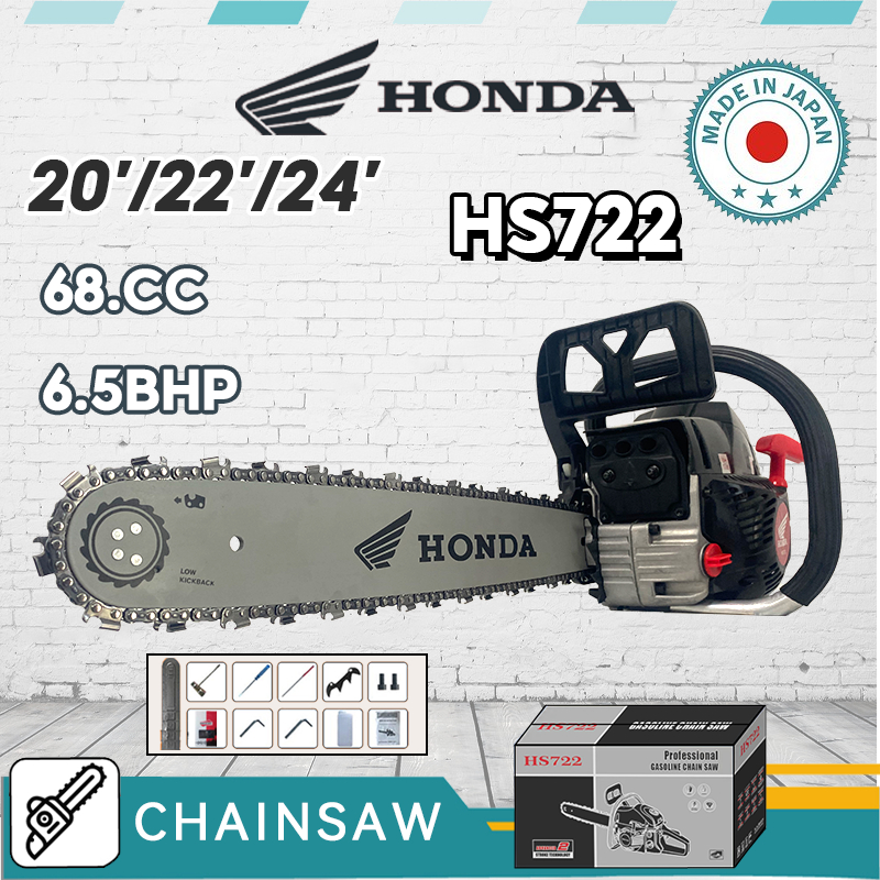 HONDA Mesin Gergaji Pohon 20/22/24in 2Tak 68CC Gergaji Mesin Mini chain saw Japan technical pro teba