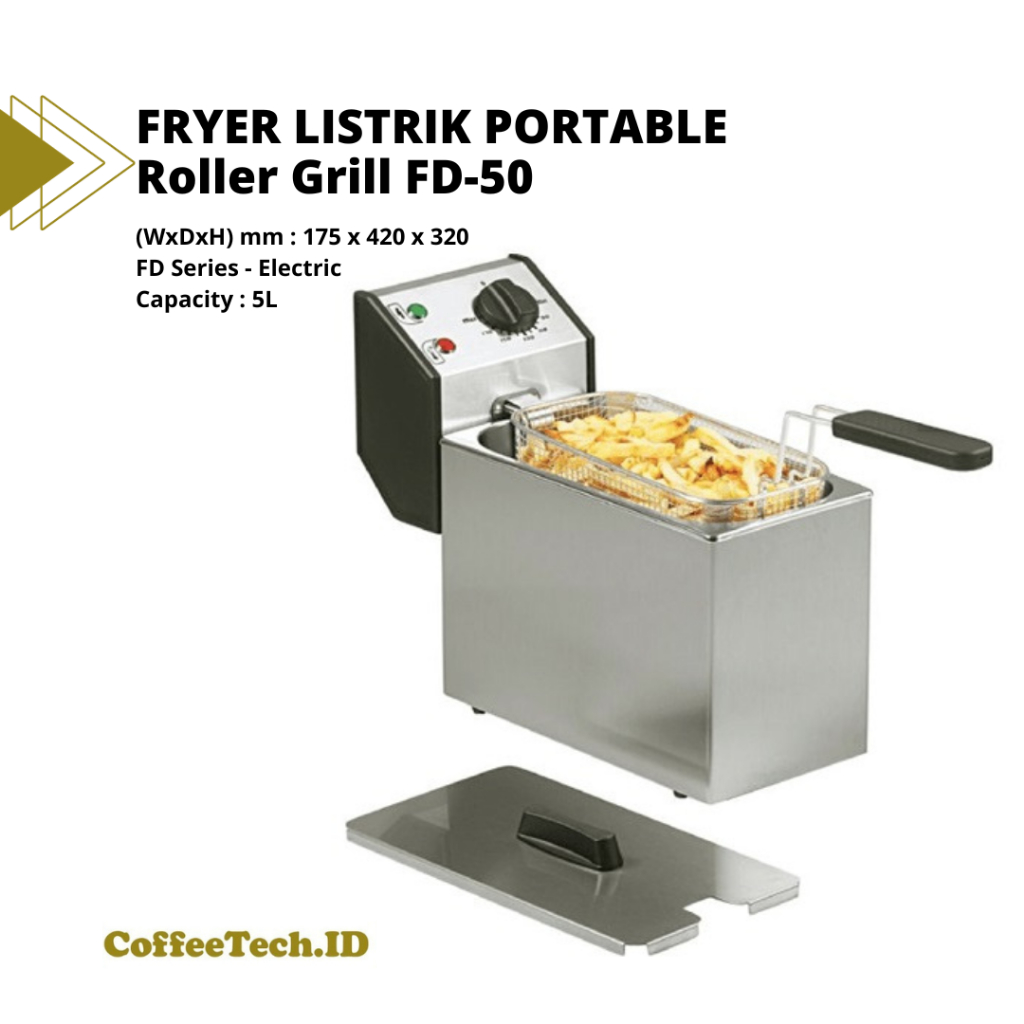 FRYER LISTRIK PORTABLE // ROLLER GRILL FRYER FD 50 SINGLE 5L