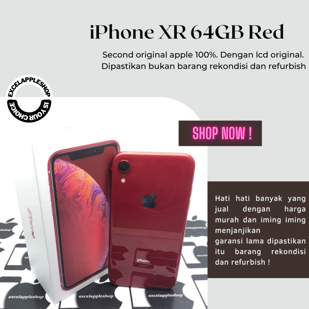 iphone xr 64gb red fullset ex inter dijamin lcd original